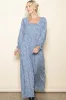Blue Floral Long Sleeve Wide Leg Jumpsuit sold by Pinkblush
