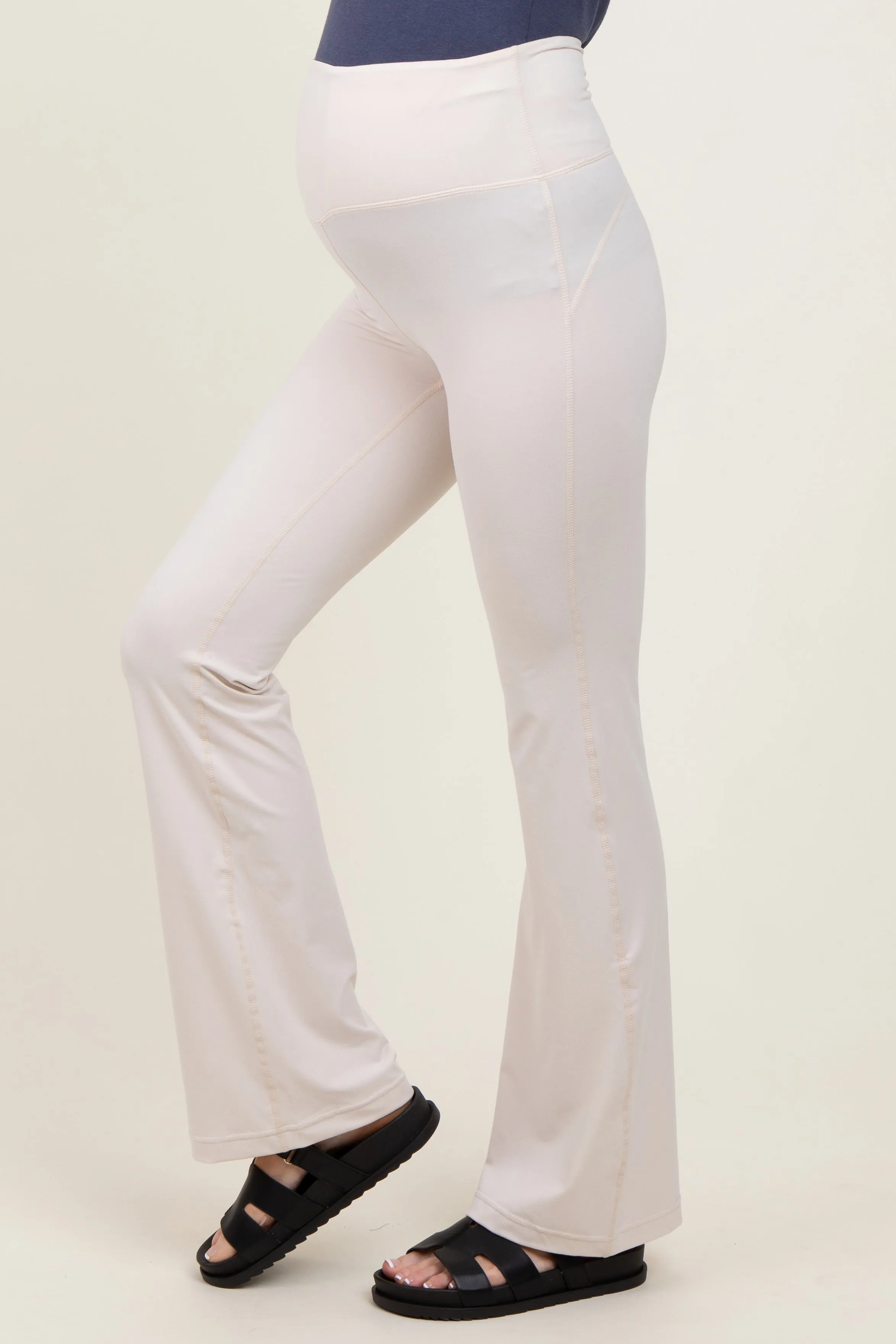 Cream Maternity Flared Leggings sold by Pinkblush product image thumbnail 4