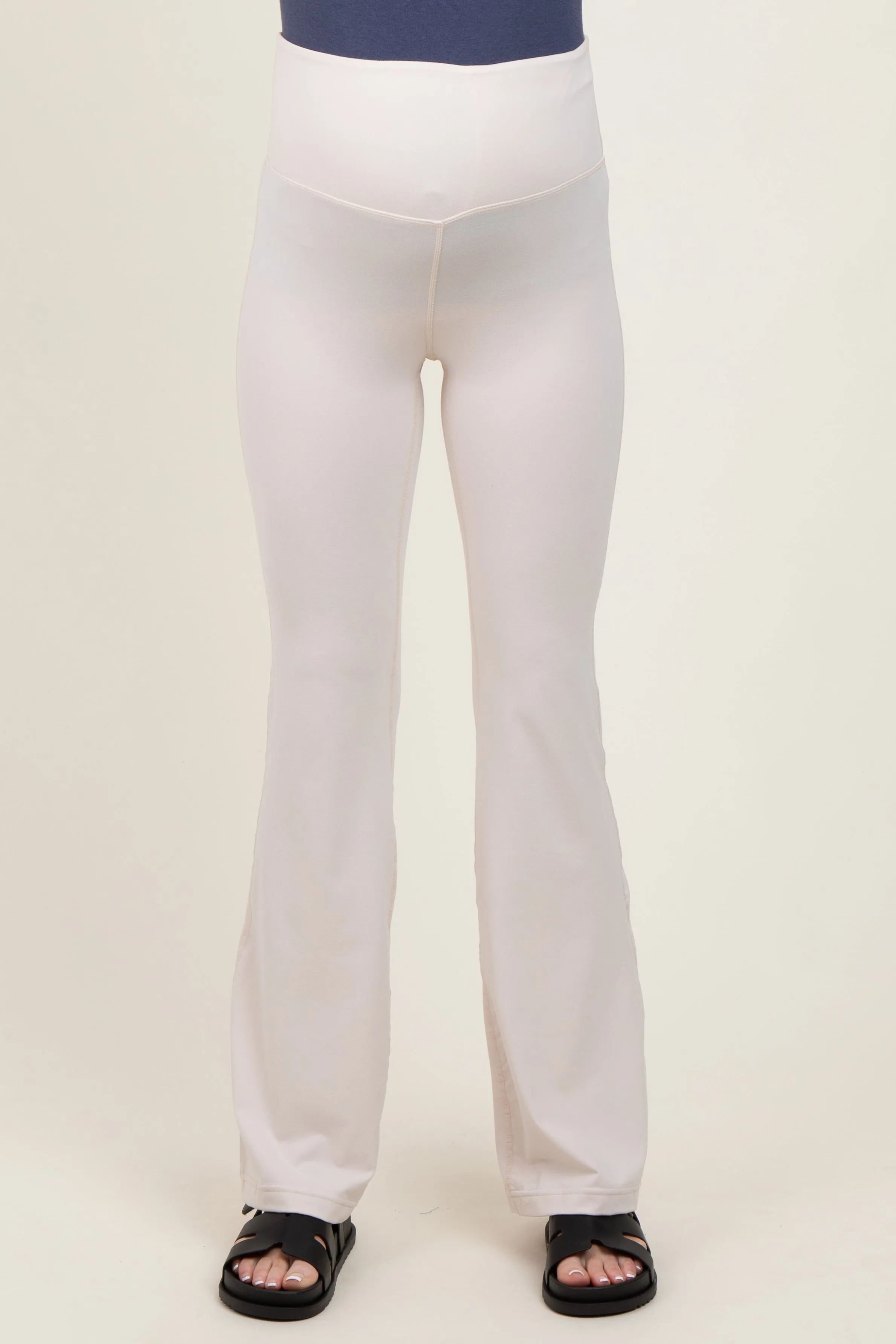 Cream Maternity Flared Leggings sold by Pinkblush product image thumbnail 3