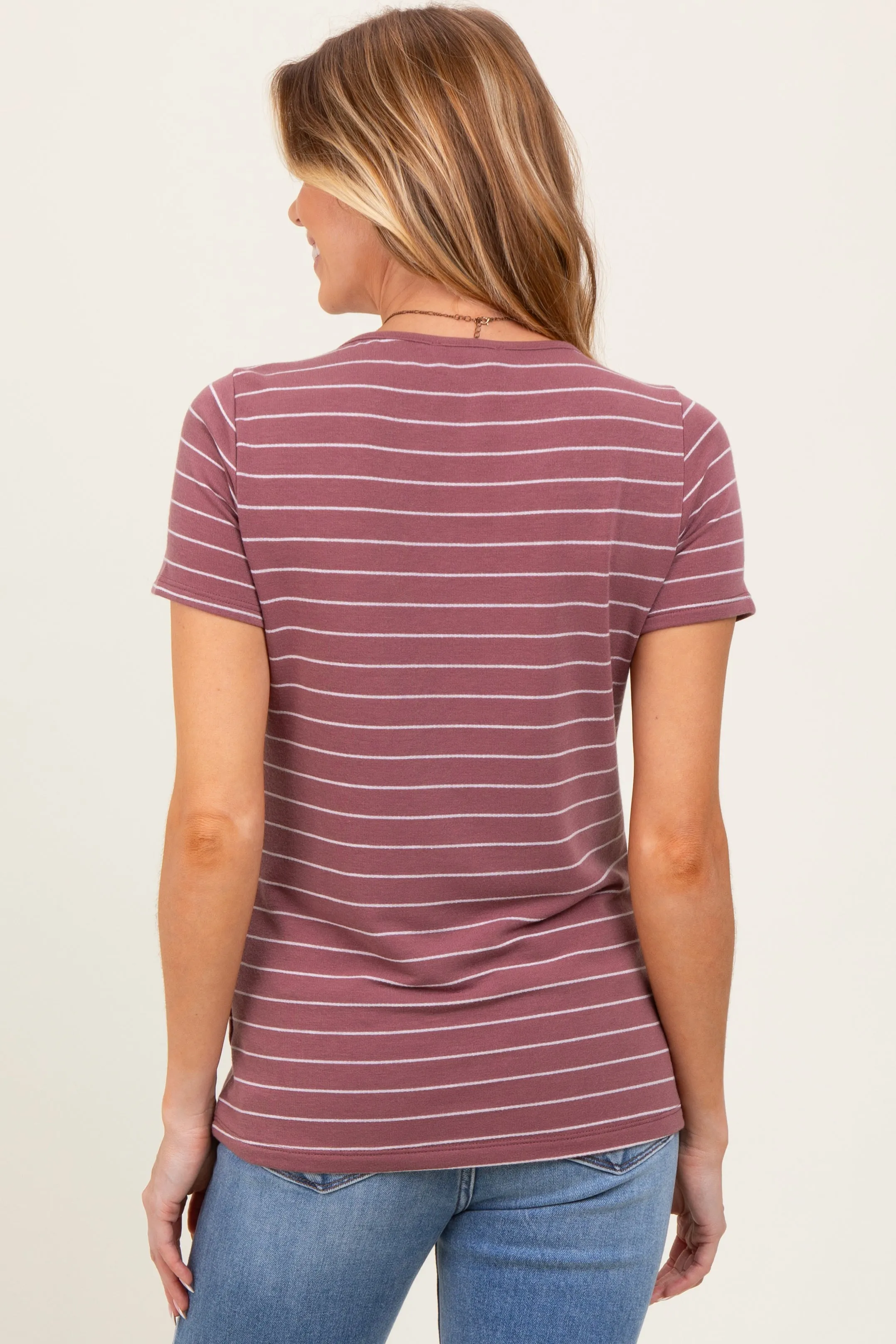 Rust Striped Button Shoulder Detail Maternity Top sold by Pinkblush product image thumbnail 3