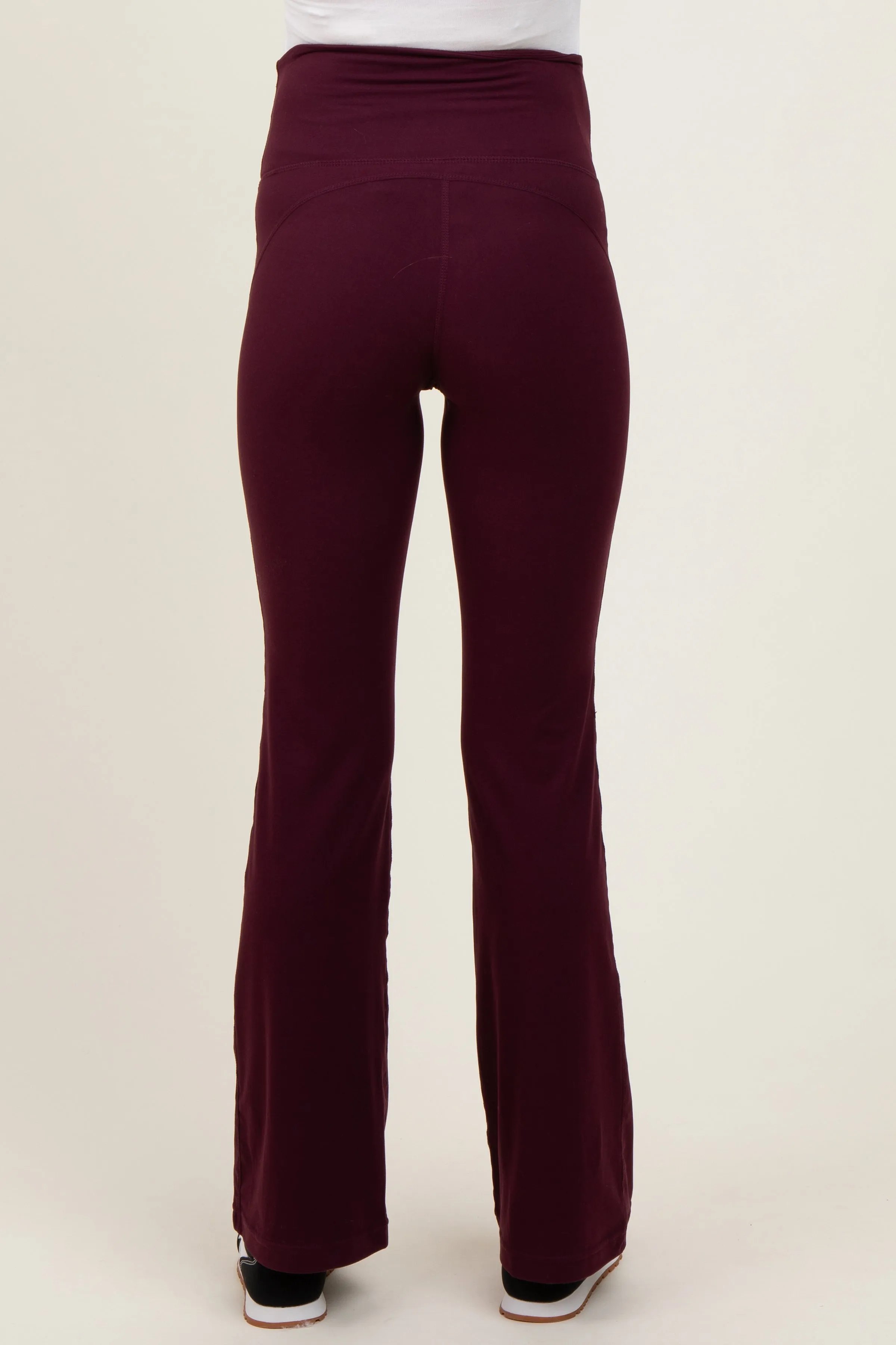 Burgundy Maternity Flared Leggings sold by Pinkblush product image thumbnail 4