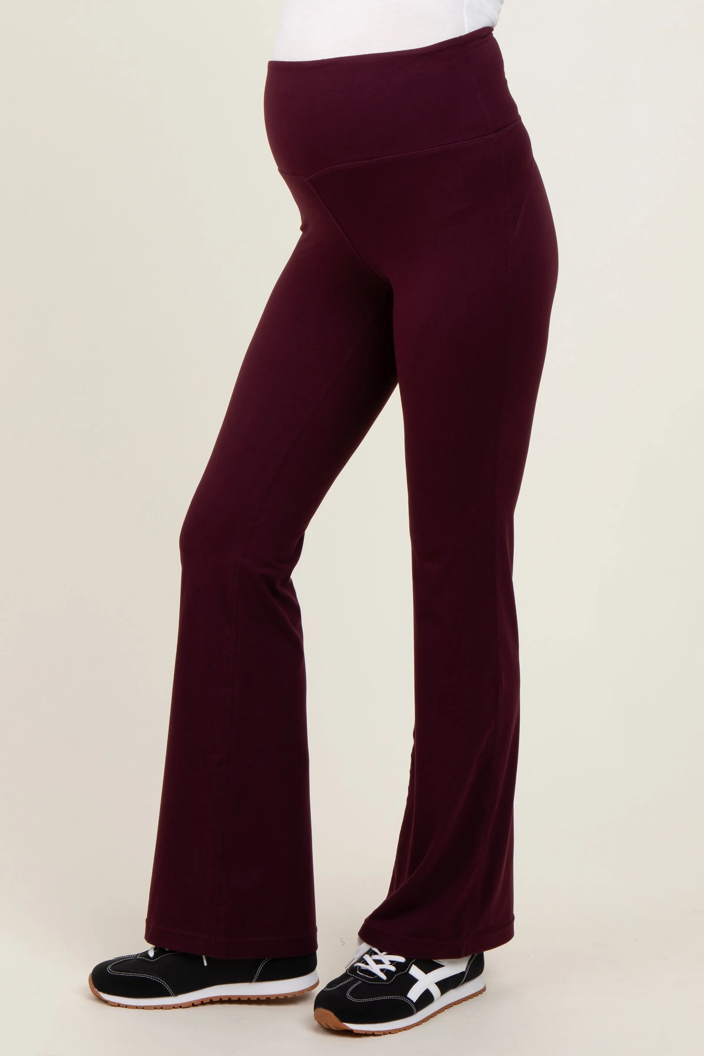 Burgundy Maternity Flared Leggings sold by Pinkblush product image thumbnail 3
