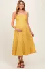 Yellow Lace Strapless Lace Up Back Maternity Midi Dress sold by Pinkblush