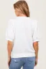 White Knit Maternity Puff Sleeve Top sold by Pinkblush