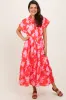 Red Floral Button Down Maternity Shirt Dress sold by Pinkblush