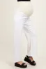Ivory Raw Hem Wide Leg Maternity Jeans sold by Pinkblush