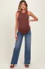 Medium Classic Wash Wide Leg Maternity Jeans sold by Pinkblush
