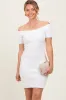 Ivory Off Shoulder Knit Mini Dress sold by Pinkblush