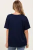Navy Relaxed Fit Short Sleeve Tee sold by Pinkblush