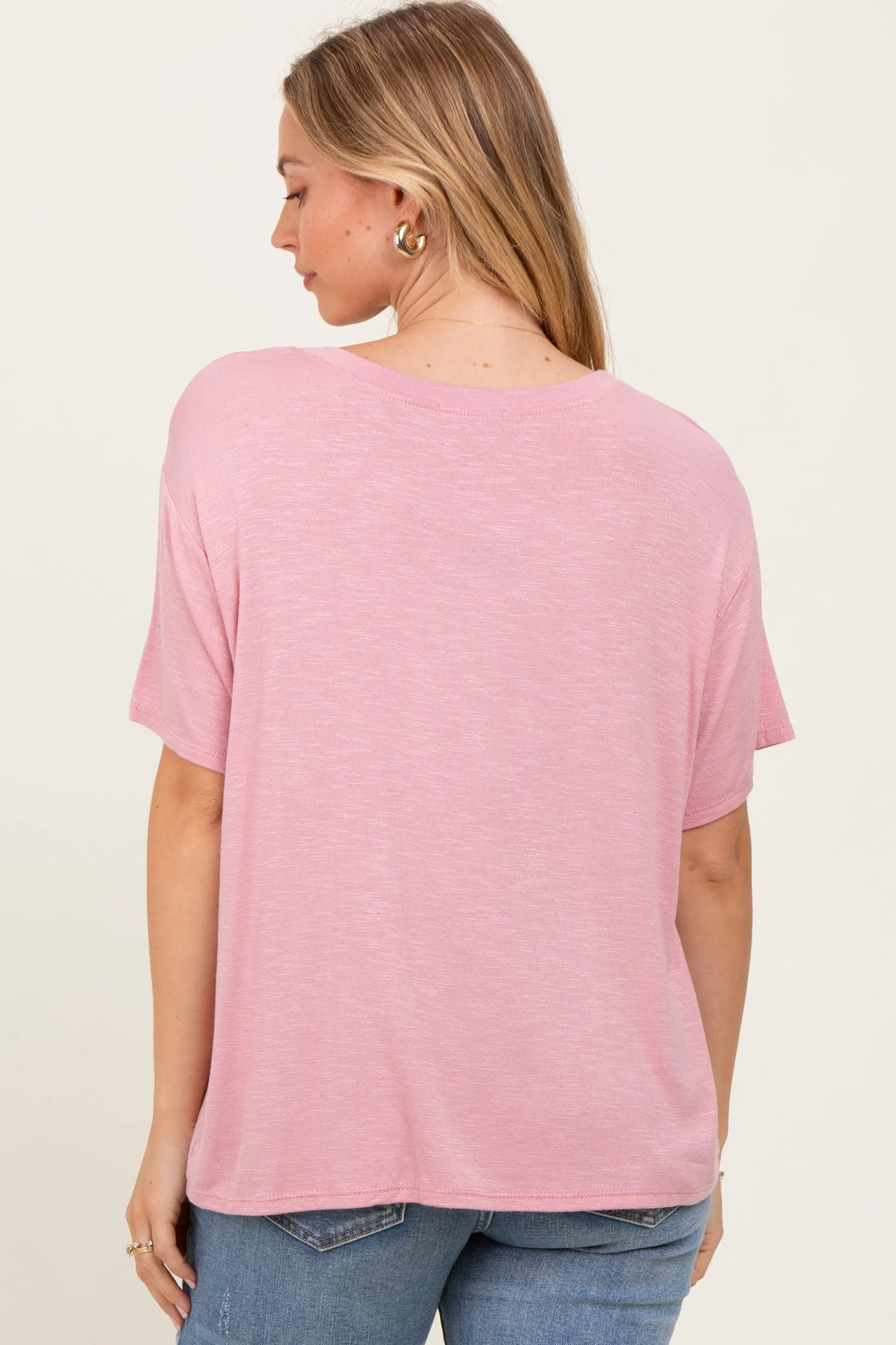 Light Pink Relaxed Fit Short Sleeve Tee sold by Pinkblush product image thumbnail 4