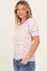 White Floral Ribbed Puff Sleeve Top sold by Pinkblush