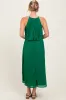 Green Pleated Woven Midi Dress sold by Pinkblush