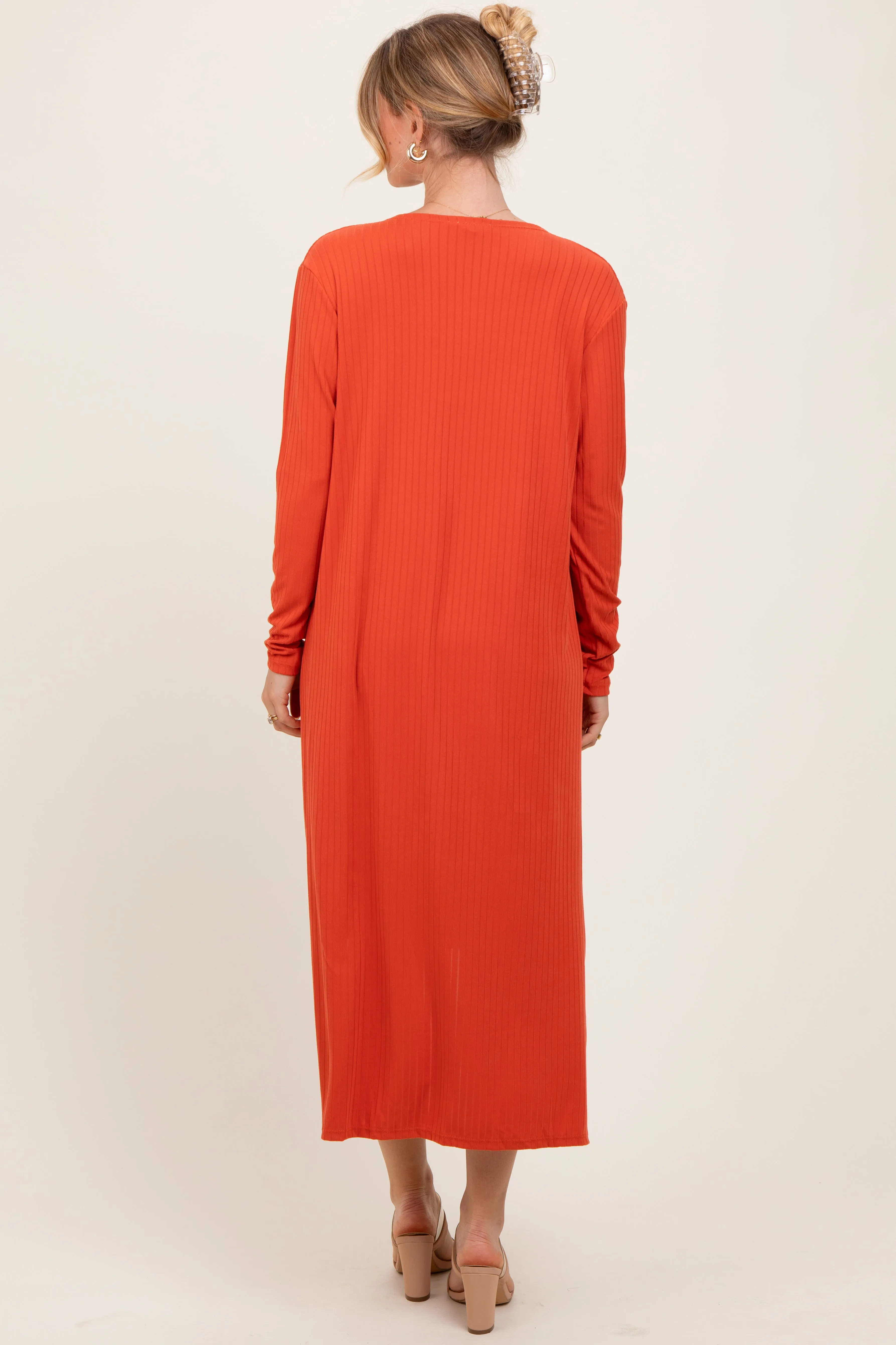 Orange Ribbed Cardigan 2 Piece Set sold by Pinkblush product image thumbnail 4