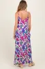Purple Leaf Print Sleeveless Maternity Maxi Dress sold by Pinkblush