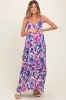 Purple Leaf Print Sleeveless Maternity Maxi Dress sold by Pinkblush