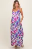 Purple Leaf Print Sleeveless Maternity Maxi Dress sold by Pinkblush