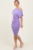Lavender One Shoulder Ruched Dress sold by Pinkblush