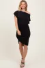 Black One Shoulder Ruched Dress sold by Pinkblush