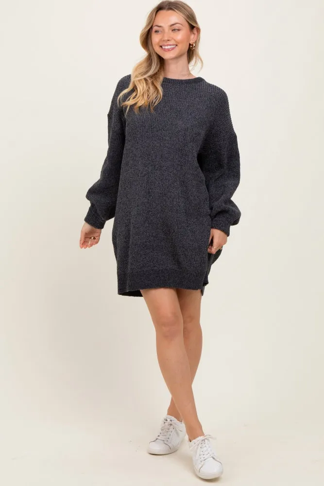 Charcoal Chenille Knit Sweater Dress sold by Pinkblush