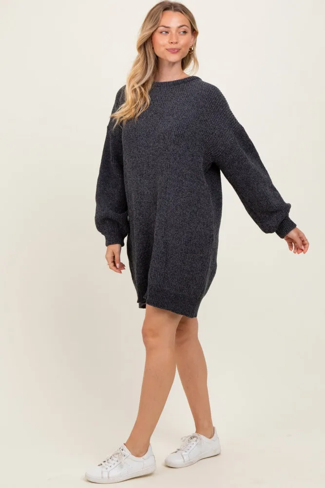Charcoal Chenille Knit Sweater Dress sold by Pinkblush product image thumbnail 2