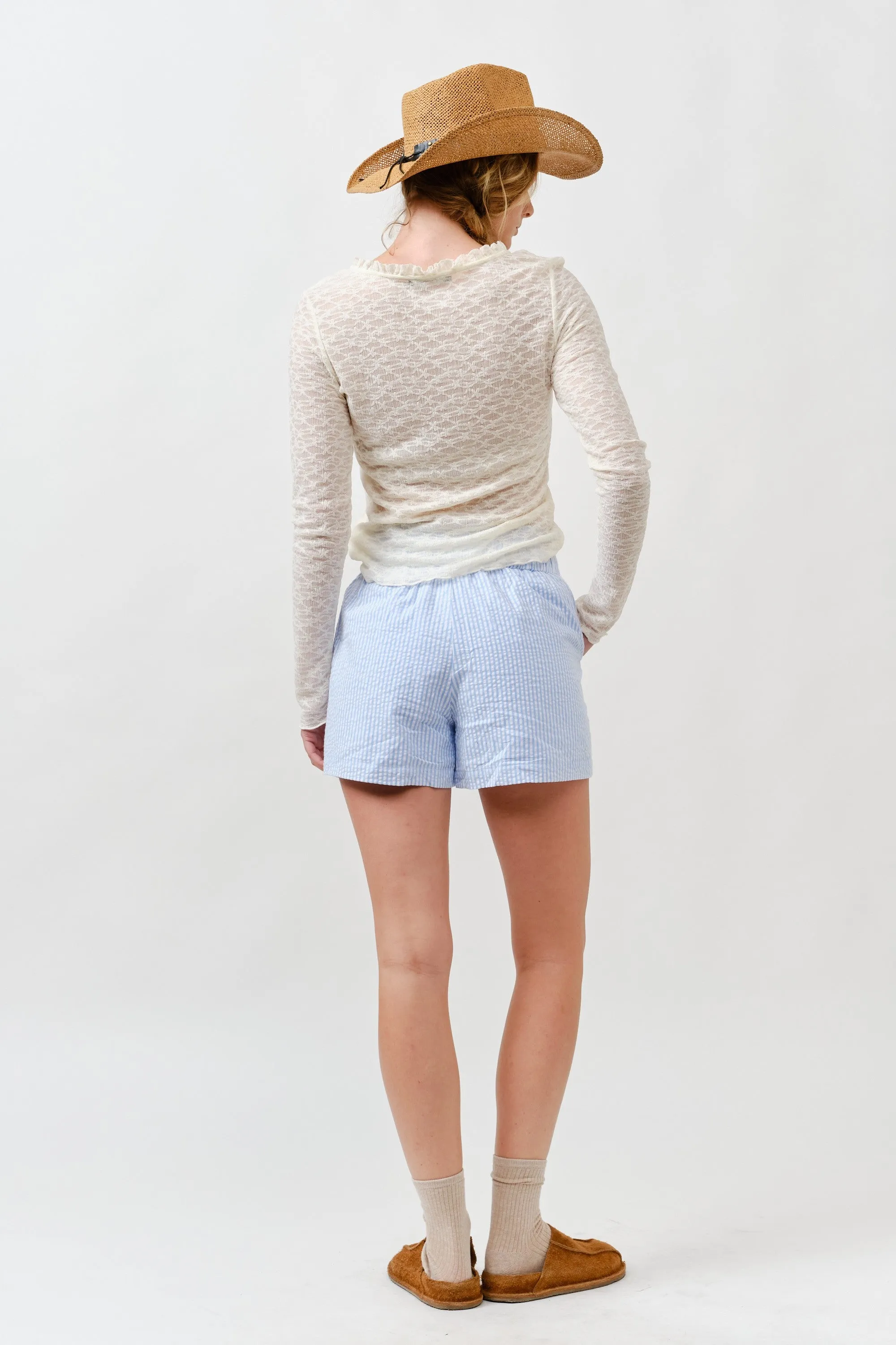 Cream Lace Ruffle Neckline Long Sleeve Top sold by Pinkblush product image thumbnail 5