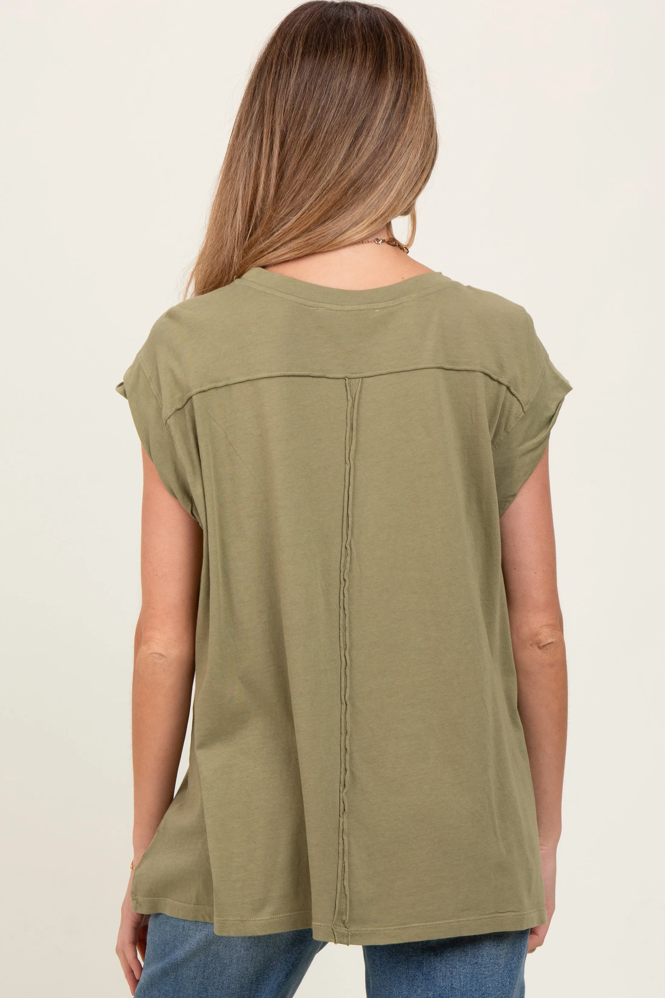 Olive Soft Oversized Maternity Top sold by Pinkblush product image thumbnail 2