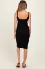 Black Double Layer Heavy Ribbed Sleeveless Maternity Dress sold by Pinkblush