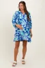 Royal Blue Print 3/4 Balloon Sleeve Maternity Dress sold by Pinkblush