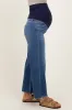 Blue Raw Hem Cropped Wide Leg Maternity Jeans sold by Pinkblush