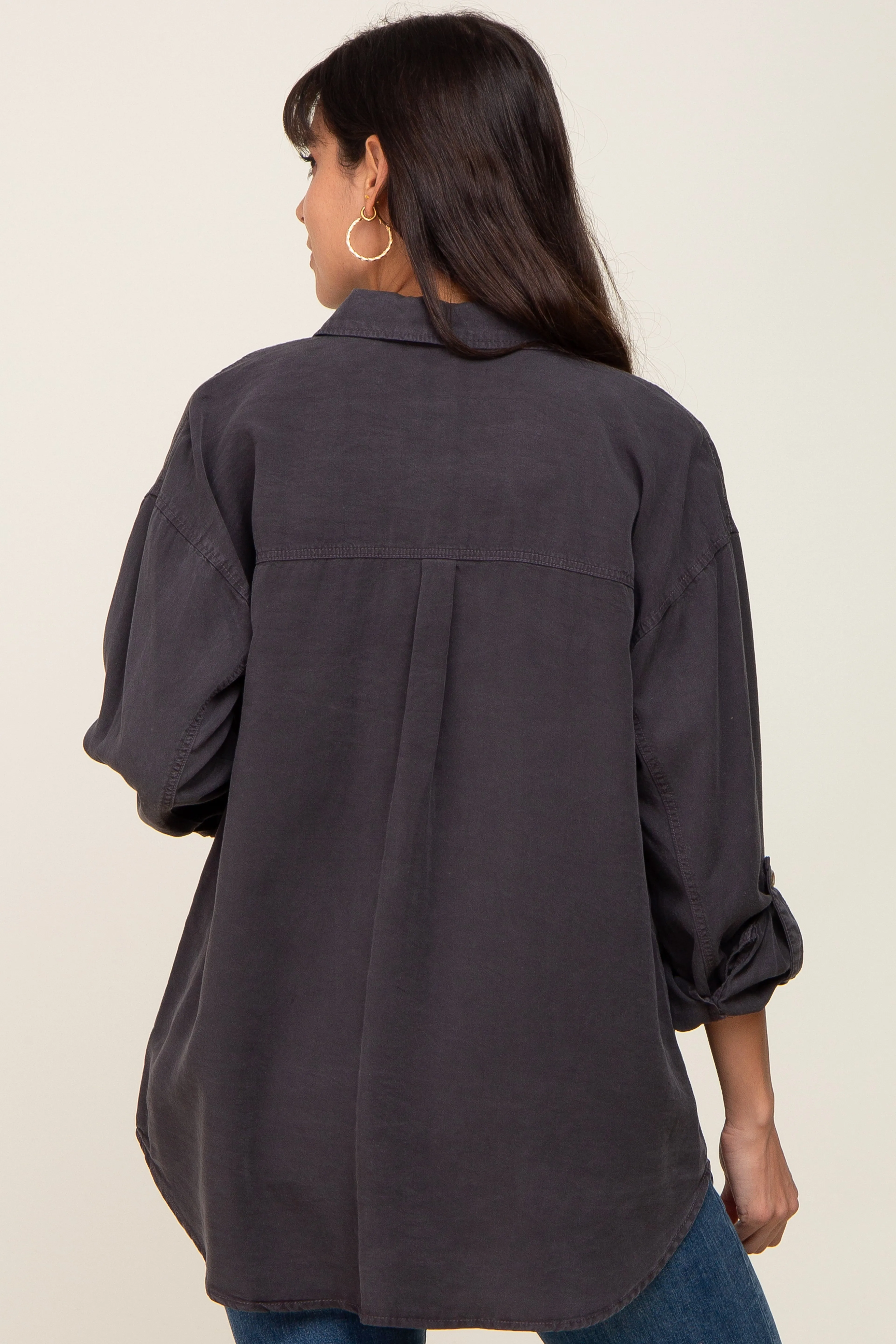 Charcoal Button Down Top sold by Pinkblush product image thumbnail 3