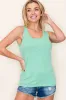Mint Green Ribbed Basic Tank Top sold by Pinkblush