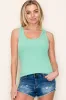 Mint Green Ribbed Basic Tank Top sold by Pinkblush