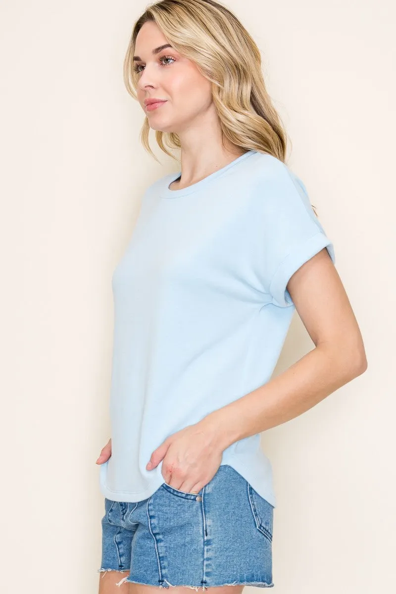Light Blue French Terry Top sold by Pinkblush product image thumbnail 4