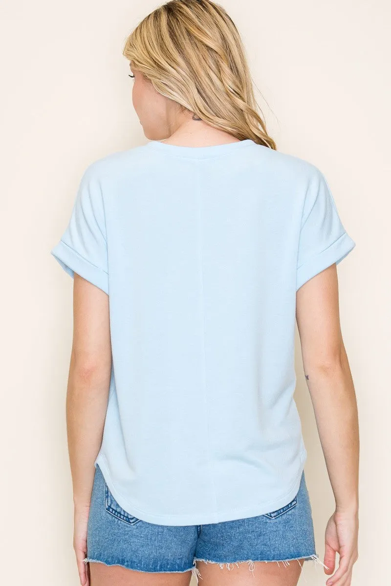 Light Blue French Terry Top sold by Pinkblush product image thumbnail 5