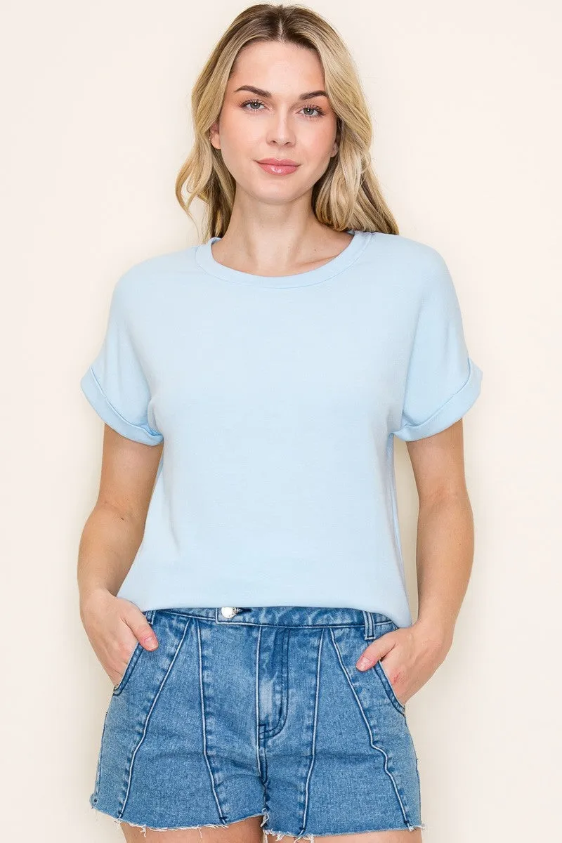 Light Blue French Terry Top sold by Pinkblush product image thumbnail 2