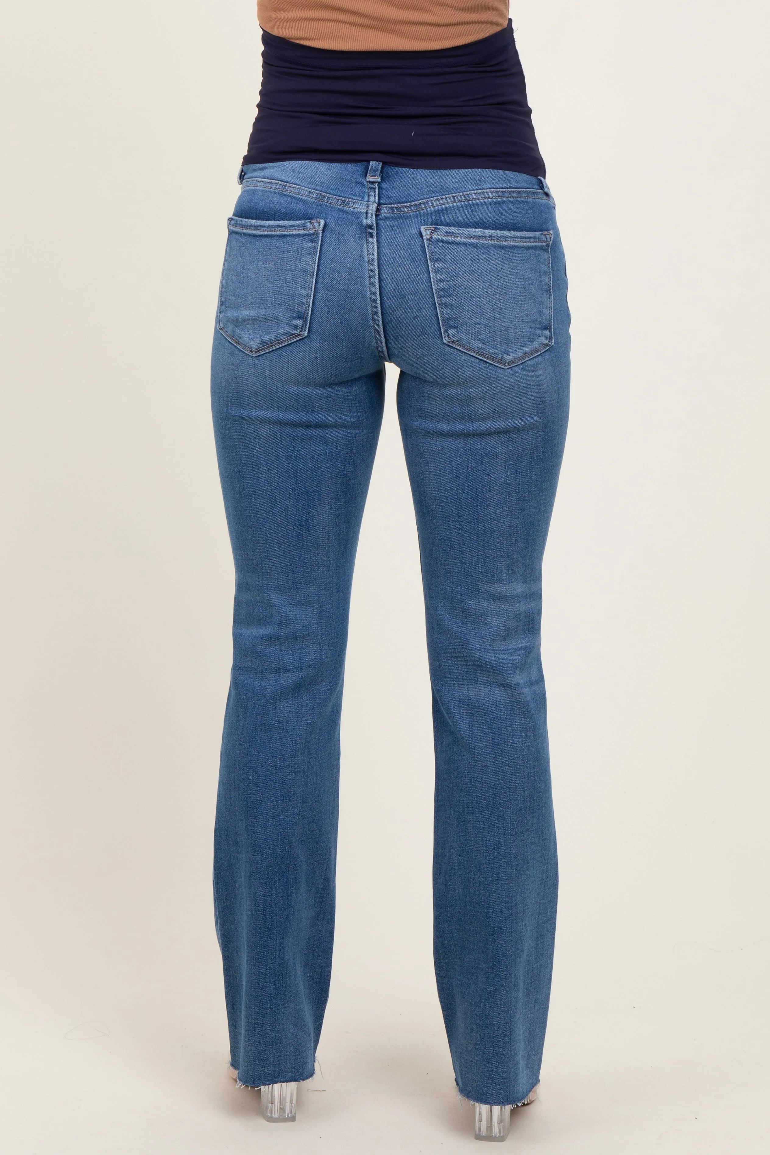 Blue Raw Hem Maternity Bootcut Jeans sold by Pinkblush product image thumbnail 5