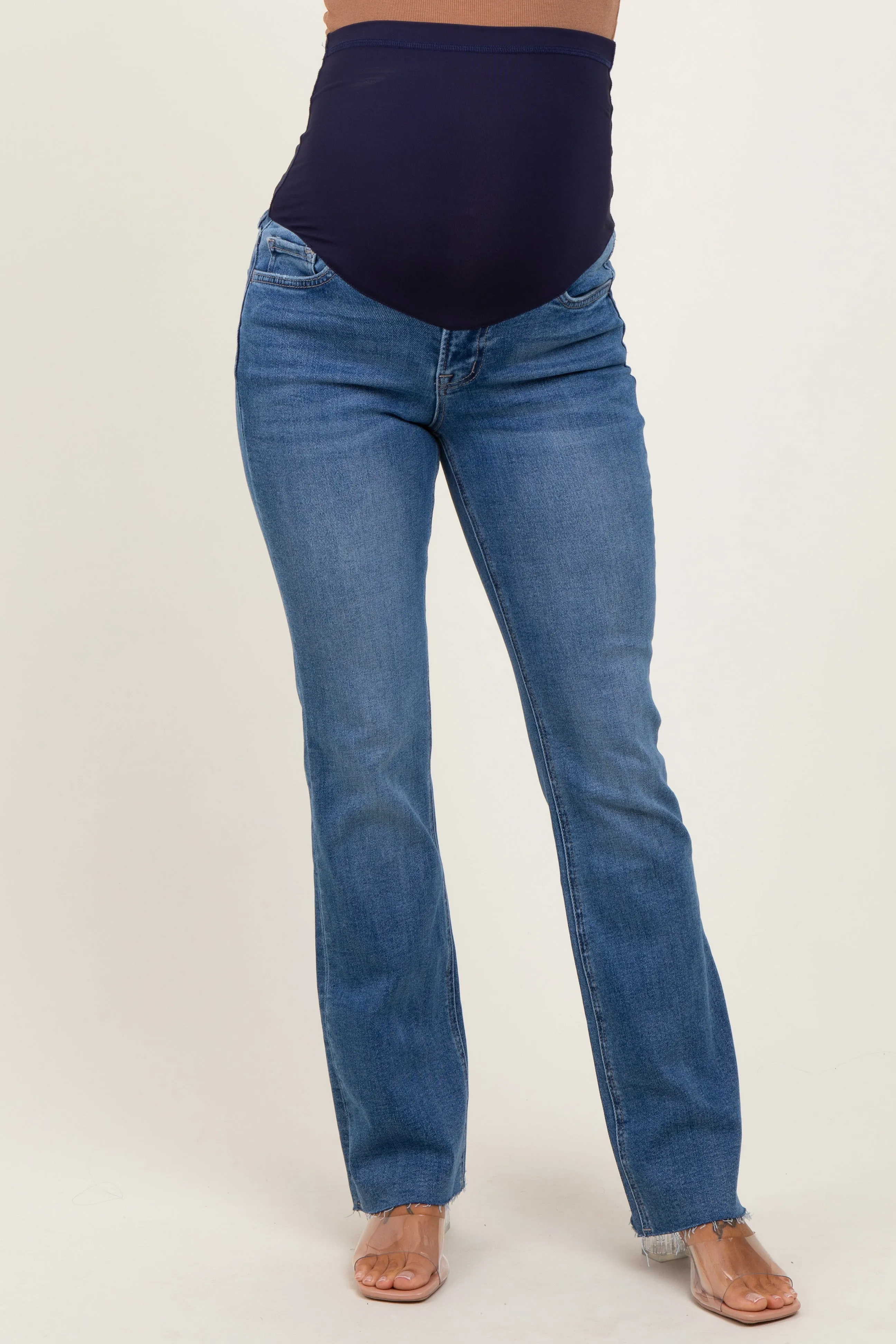 Blue Raw Hem Maternity Bootcut Jeans sold by Pinkblush product image thumbnail 3