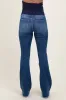 Navy Blue Fringe Hem Maternity Flare Jeans sold by Pinkblush