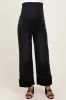 Black Cuffed Relaxed Wide Leg Maternity Jeans sold by Pinkblush