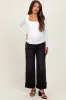 Black Cuffed Relaxed Wide Leg Maternity Jeans sold by Pinkblush