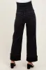 Black Cuffed Relaxed Wide Leg Maternity Jeans sold by Pinkblush