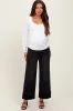 Black Cuffed Relaxed Wide Leg Maternity Jeans sold by Pinkblush