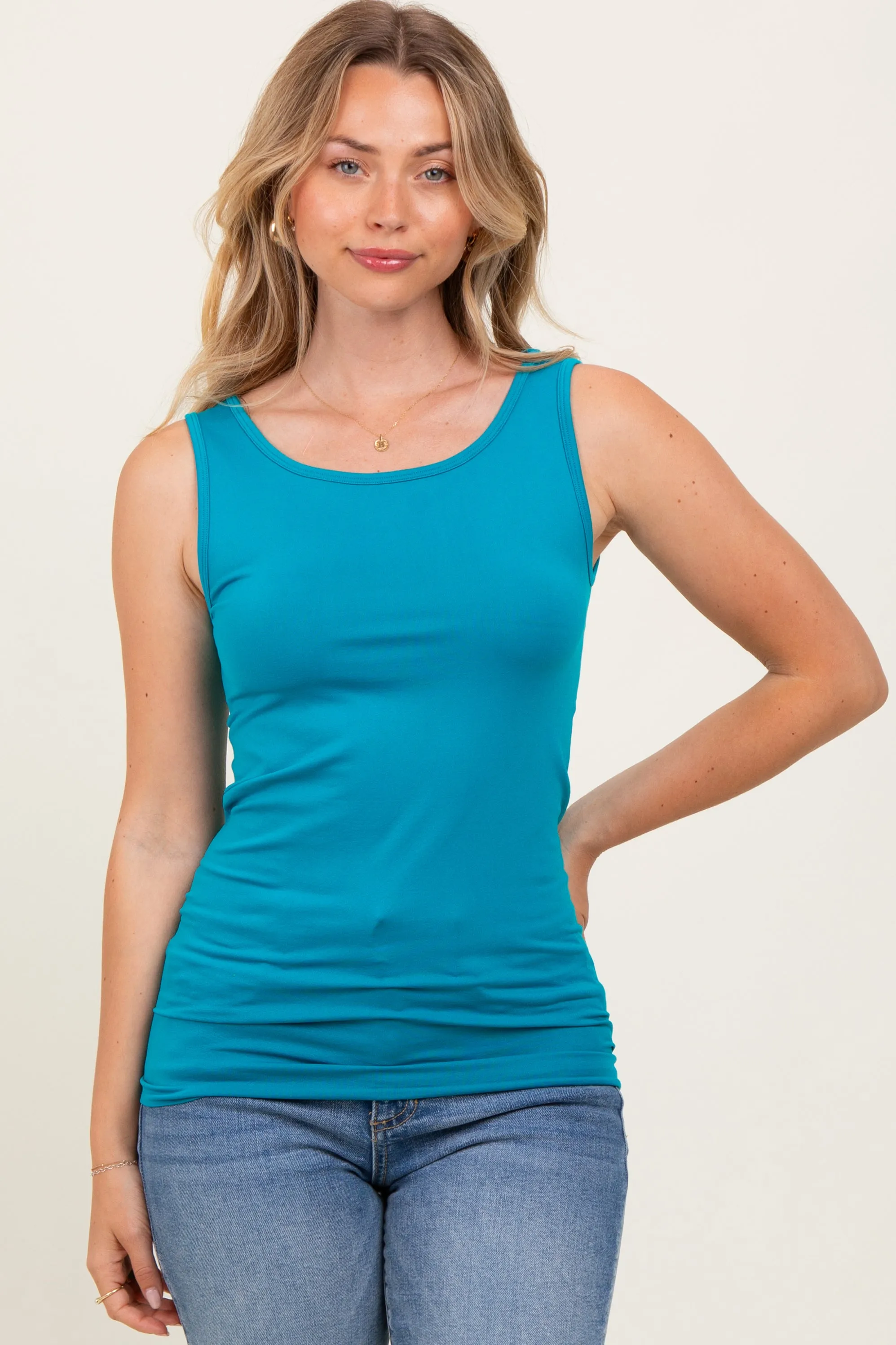 Teal Basic Seamless Maternity Tank sold by Pinkblush product image thumbnail 4