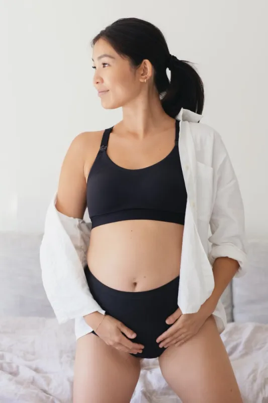 Black Bravado Designs Tranquil Maternity & Nursing Low Impact Sports Bra sold by Pinkblush