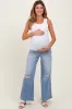 Light Blue Ripped Knee Baggy Wide Leg Maternity Jeans sold by Pinkblush