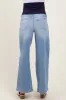 Light Blue Ripped Knee Baggy Wide Leg Maternity Jeans sold by Pinkblush