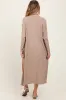 Cream Ribbed Cardigan 2 Piece Maternity Set sold by Pinkblush