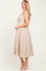 Pink Floral Embroidered Striped Maternity Midi Dress sold by Pinkblush