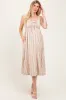 Pink Floral Embroidered Striped Maternity Midi Dress sold by Pinkblush
