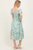 Mint Floral Pleated Bust Puff Sleeve Maternity Midi Dress sold by Pinkblush
